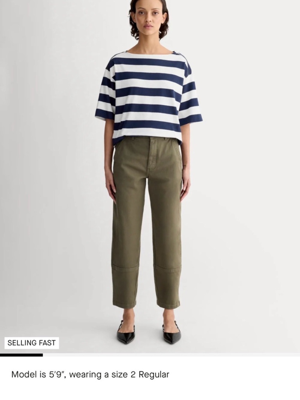 Everlane Utility Barrel Pant in Kalamata Green